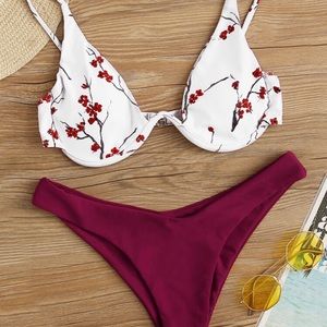 OBO-Japanese cherry blossom pattern bikini